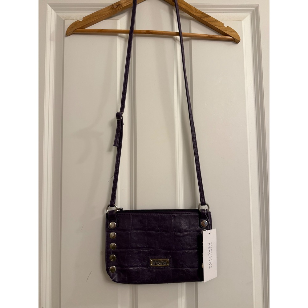 Kenneth Cole Reaction Studded Up Purple Croc Crossbody Bag KN1127/18